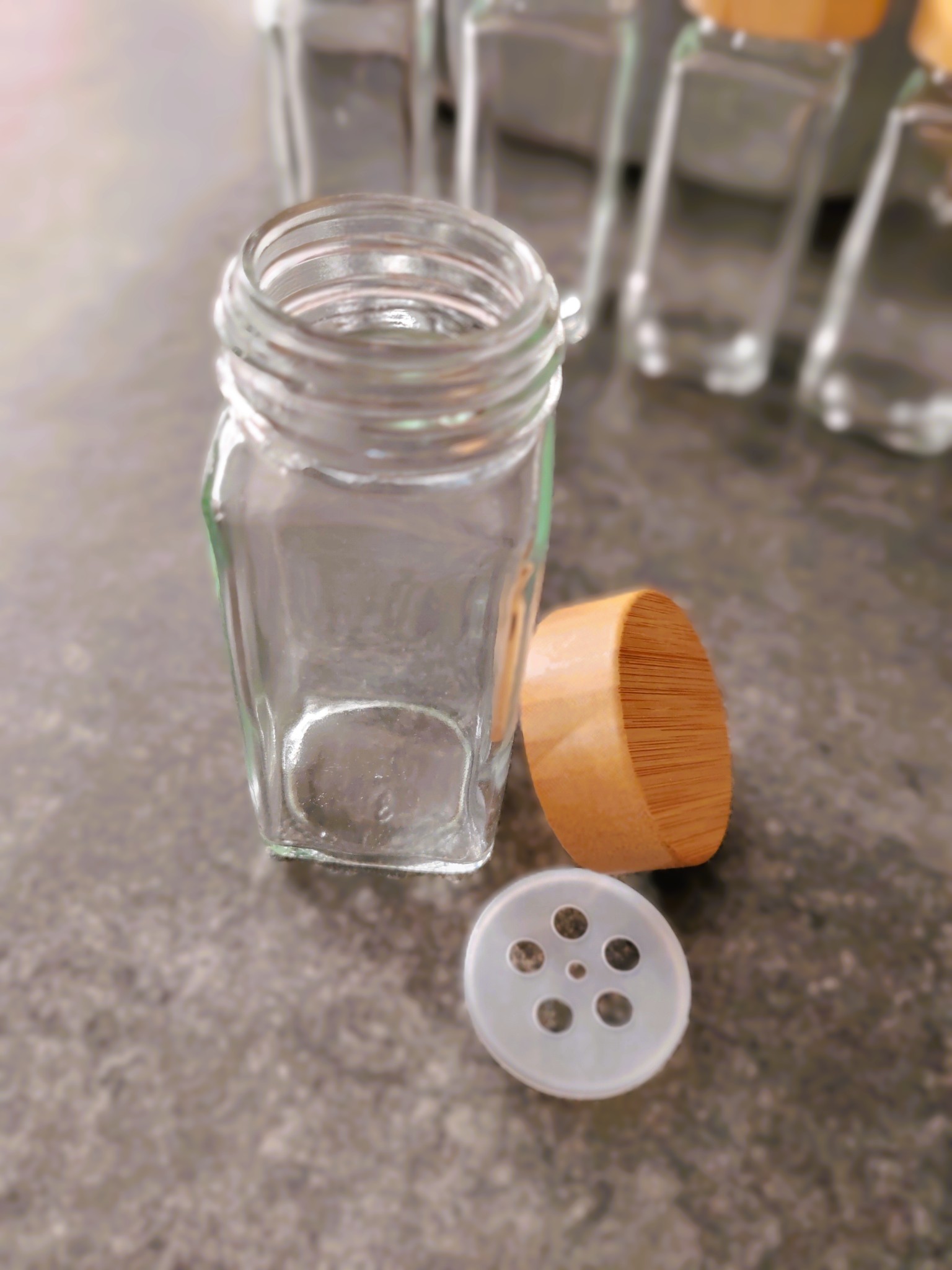 Üveg Fűszertartó bambuszból készült tetővel 120 ml - Image 3