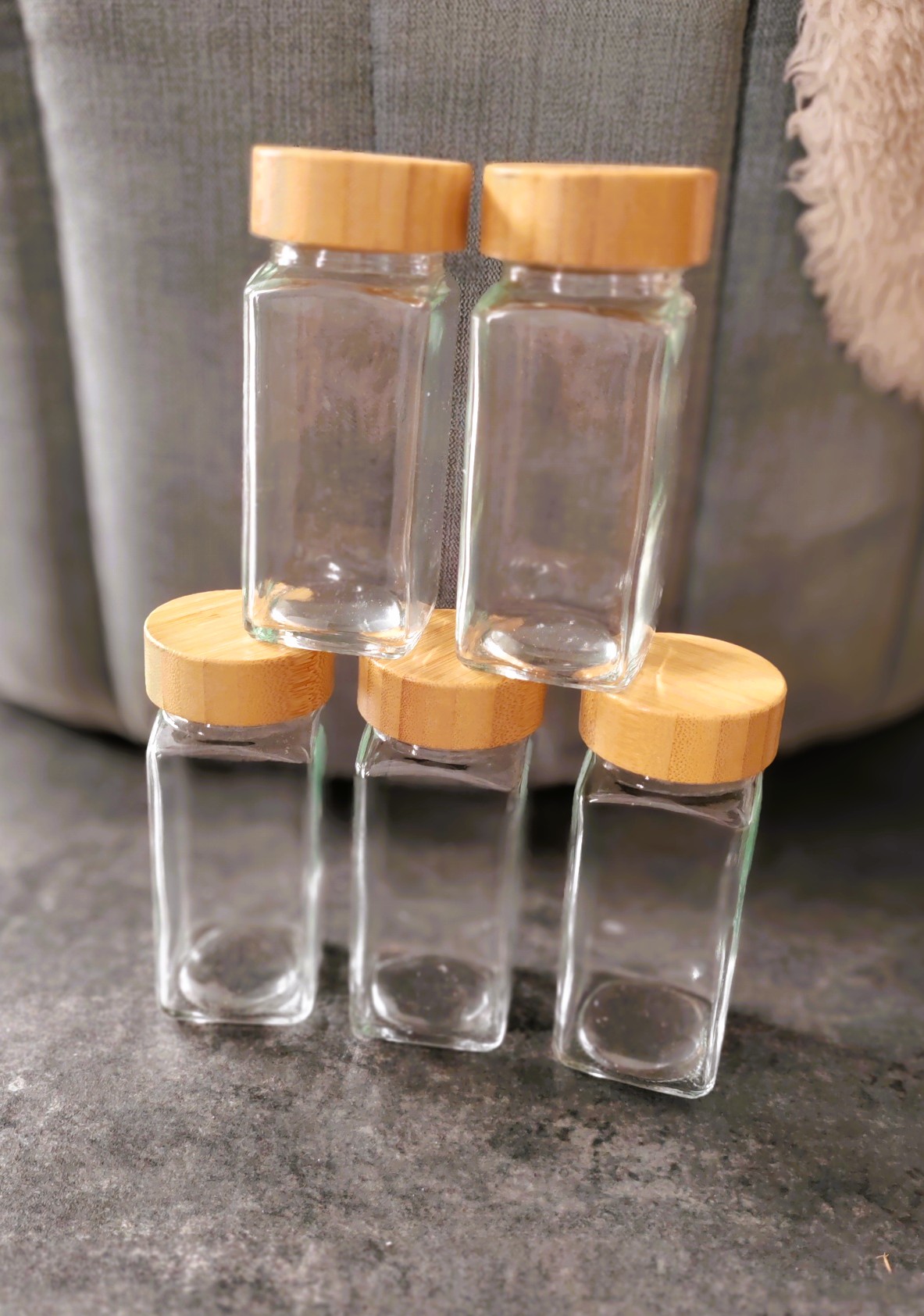 Üveg Fűszertartó bambuszból készült tetővel 120 ml - Image 4